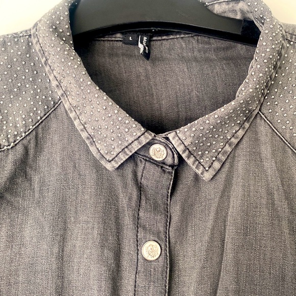 The Kooples Grey Denim Shirt - Picture 3 of 6